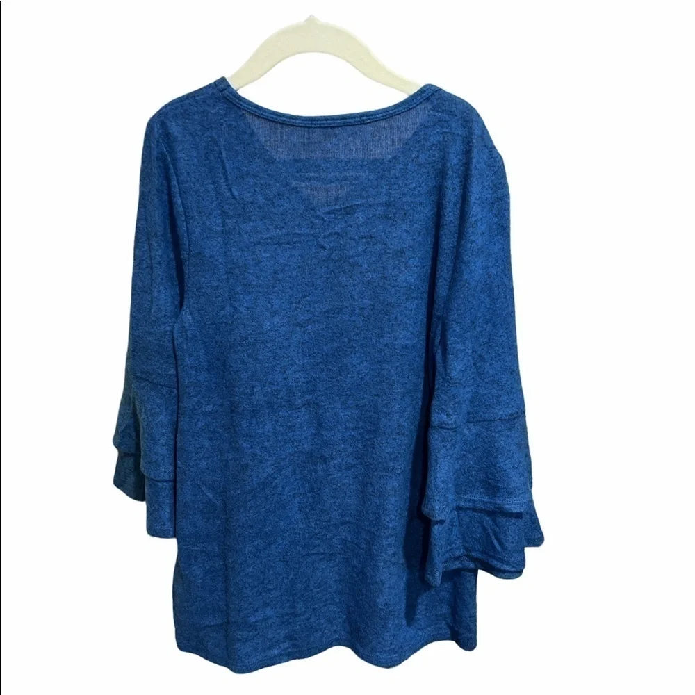 Girls Long Sleeve Statement Blue Top